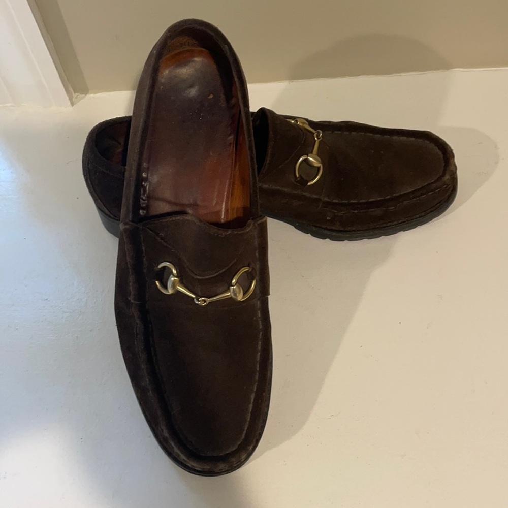Gucci loafers Suede Brown Size 11